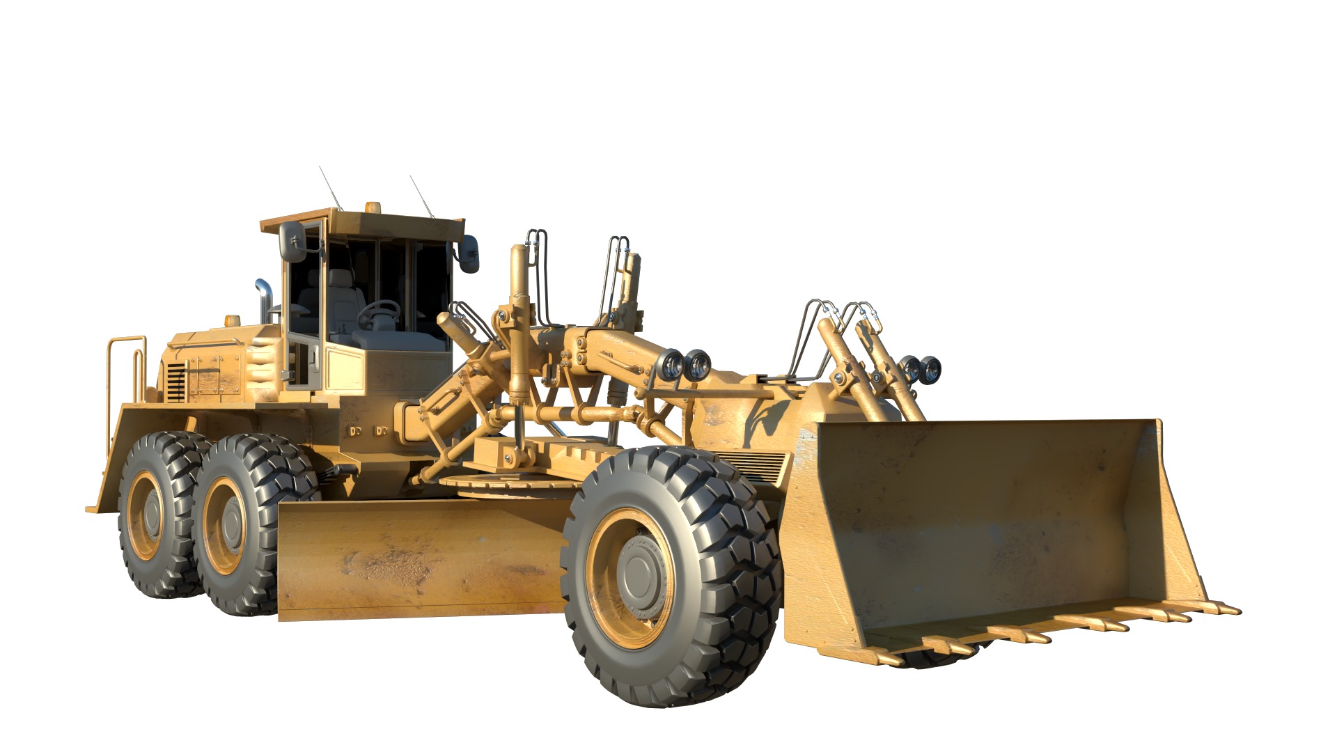 Motor Grader 3D model_6