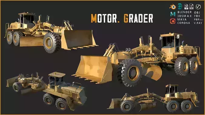 Motor Grader 3D model