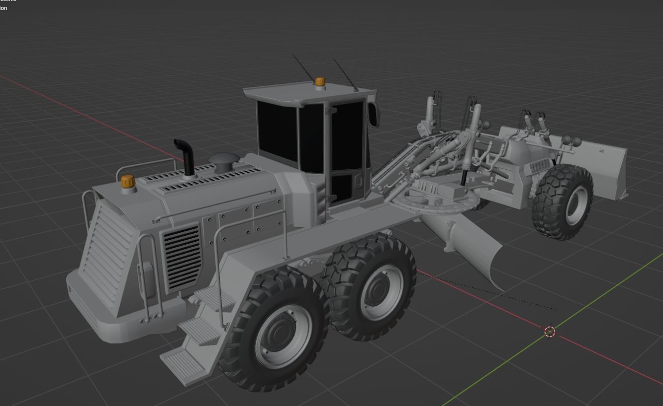 Motor Grader 3D model_13