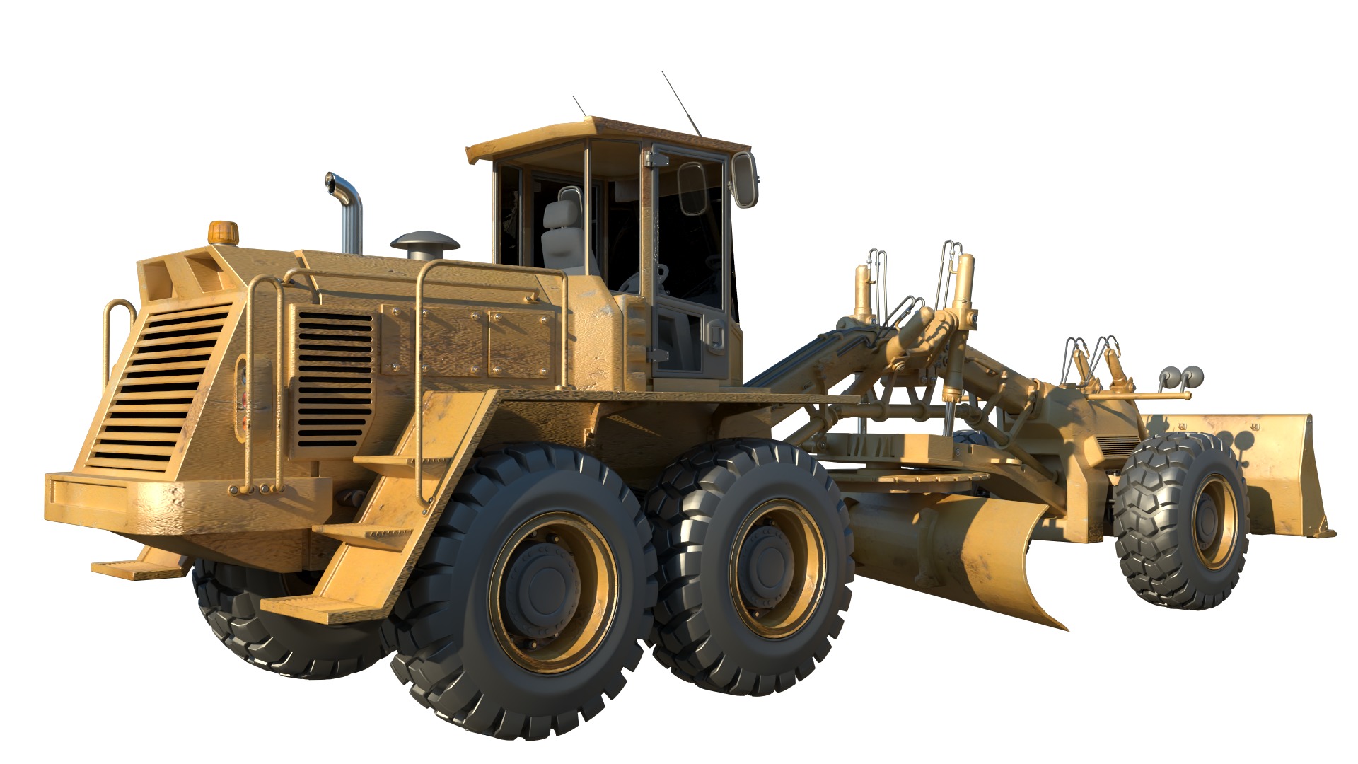 Motor Grader 3D model_4