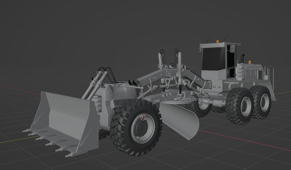 Motor Grader 3D model_11