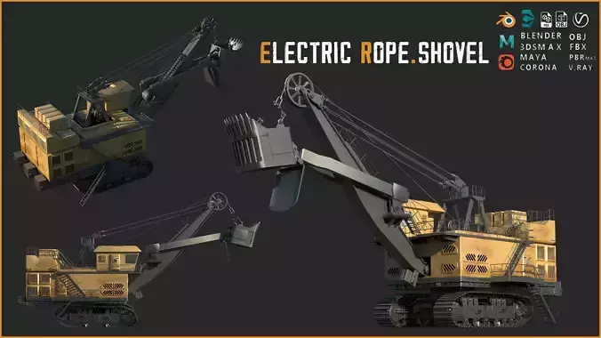 Electric Rope Shovel 3D model