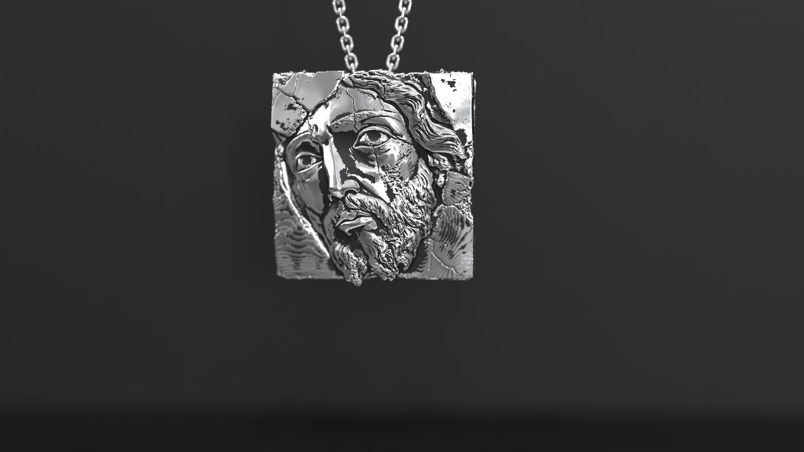 Jesus face  3D print model_1
