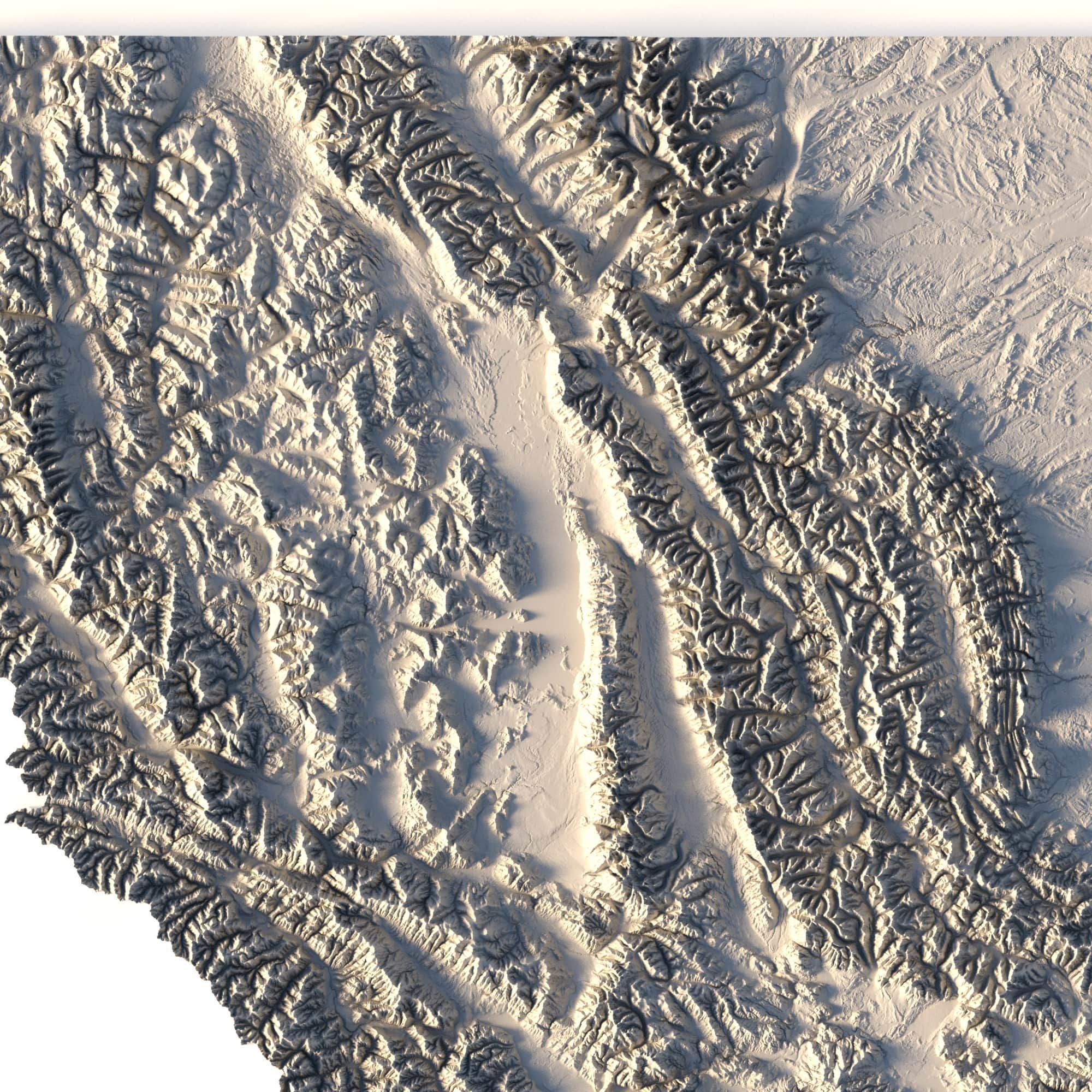 Montana Topographic Map STL Model 3D print model_3