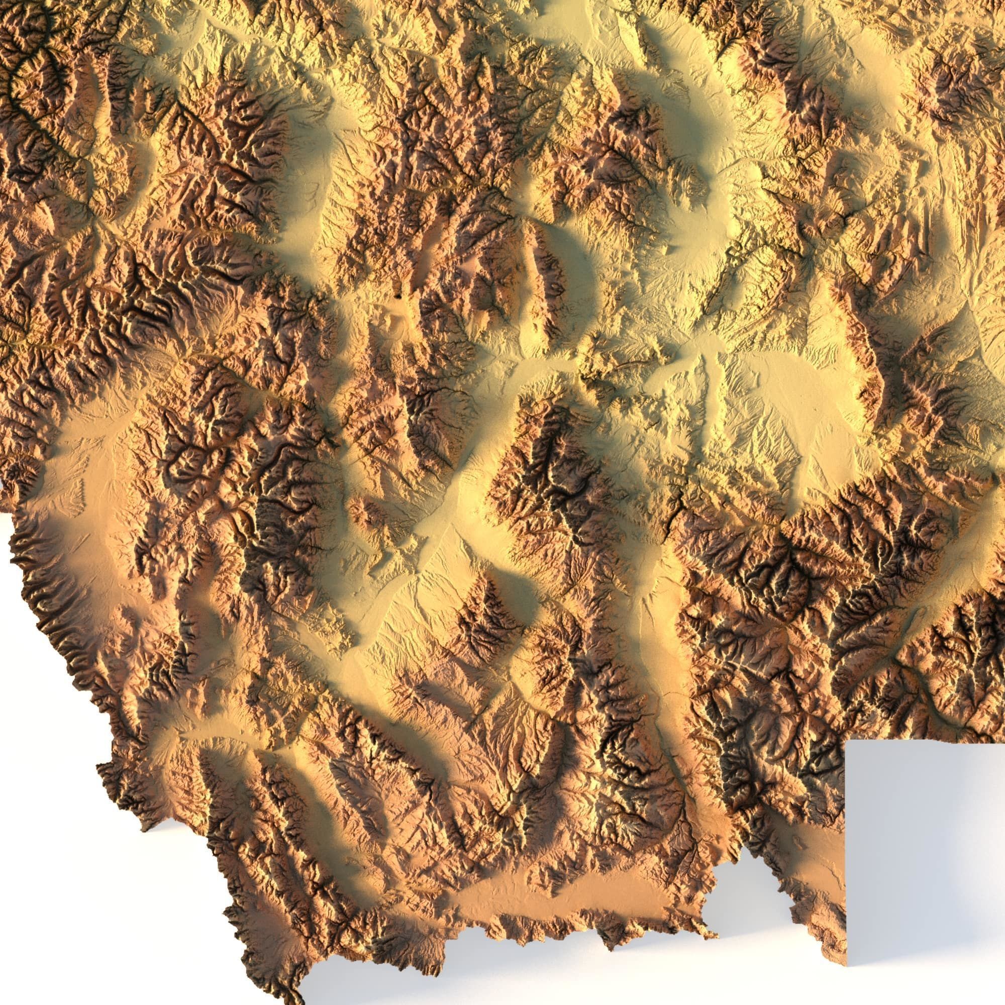 Montana Topographic Map STL Model 3D print model_2