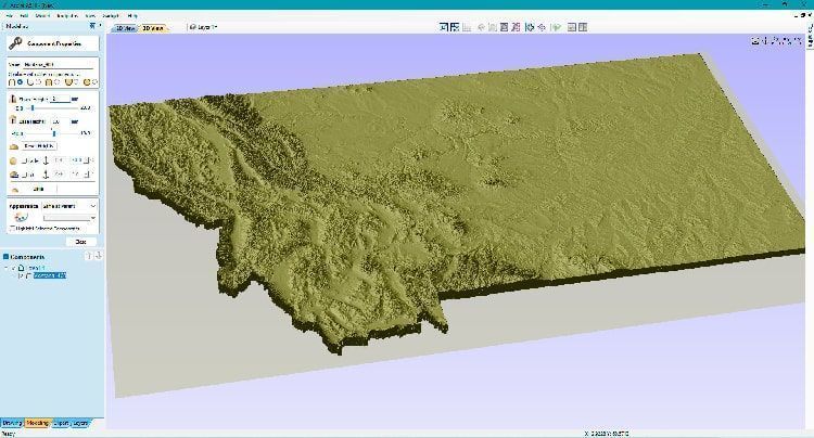 Montana Topographic Map STL Model 3D print model_7