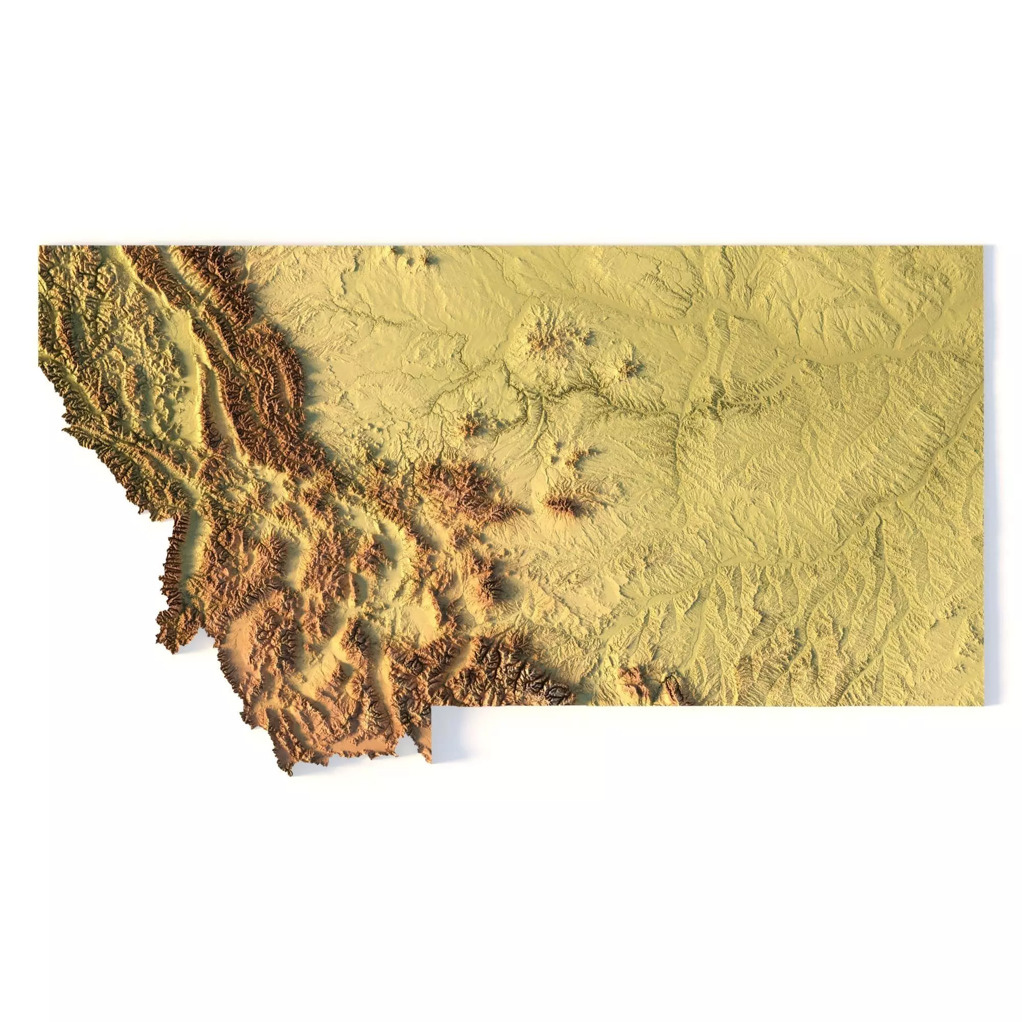 Montana Topographic Map STL Model 3D print model_0