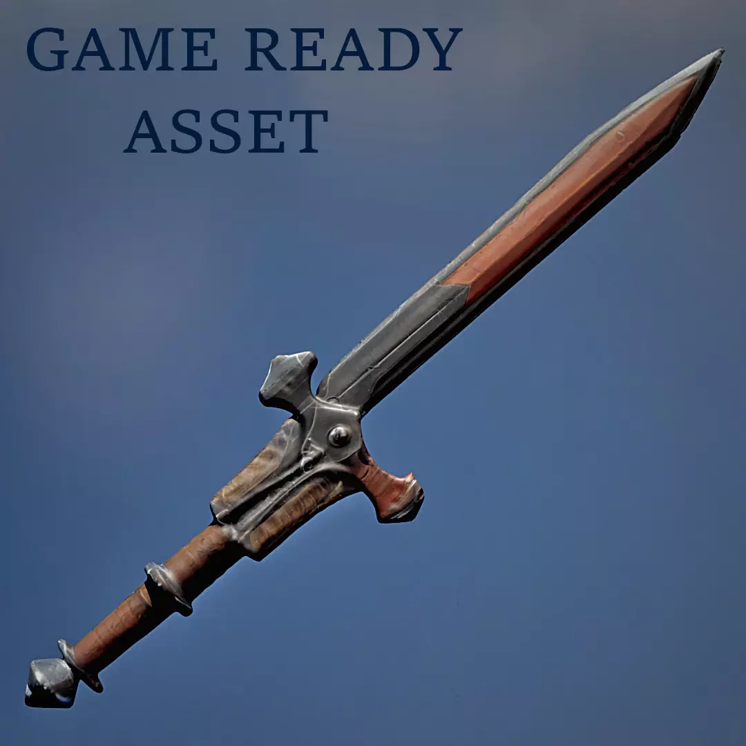 Sword 3D Model Game-Ready Weapon for RPG and Fantasy Games 3D model_0