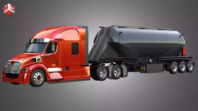 57X Truck with Silo Trailer 3D model