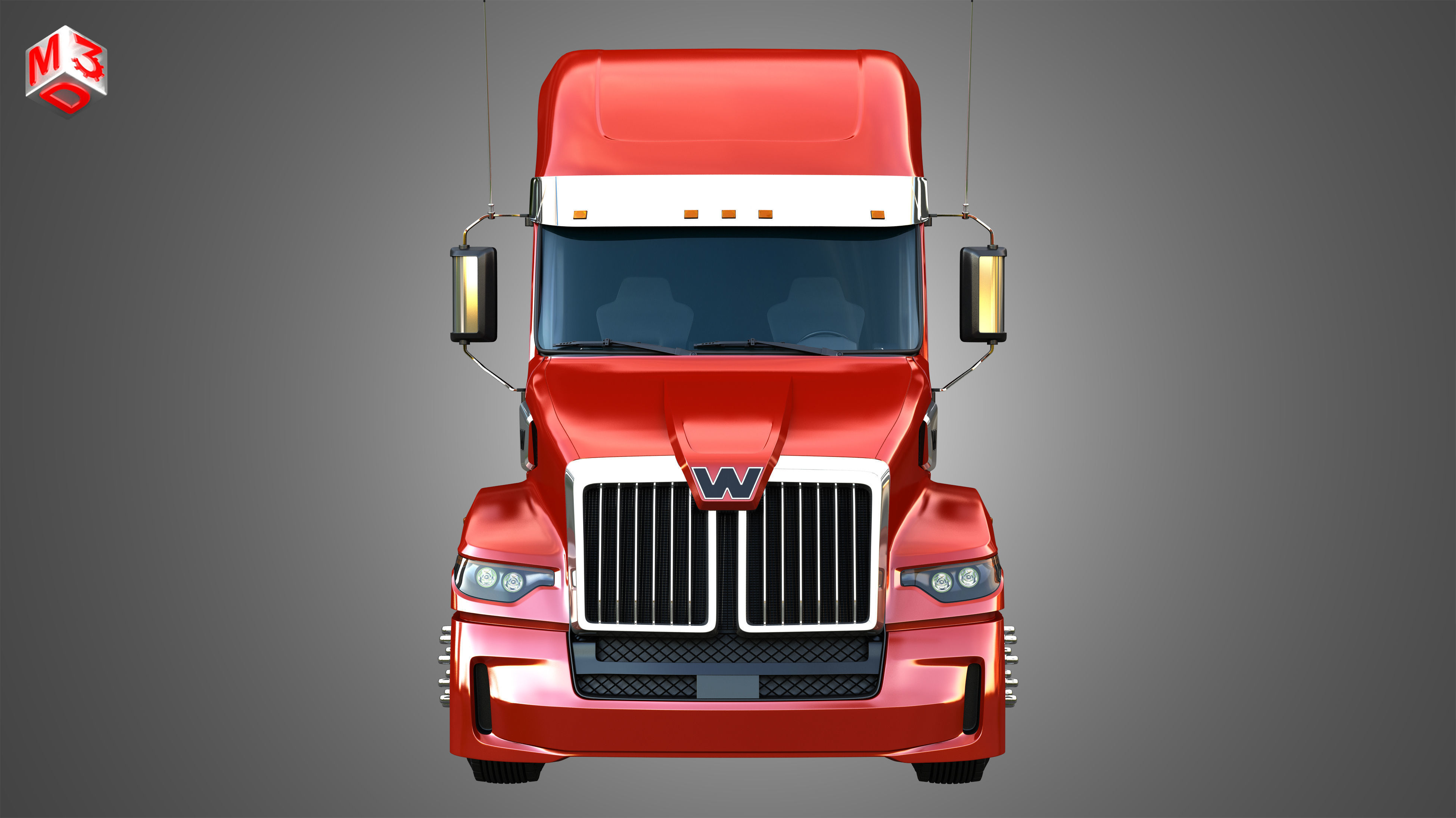 57X Truck with Silo Trailer 3D model_17