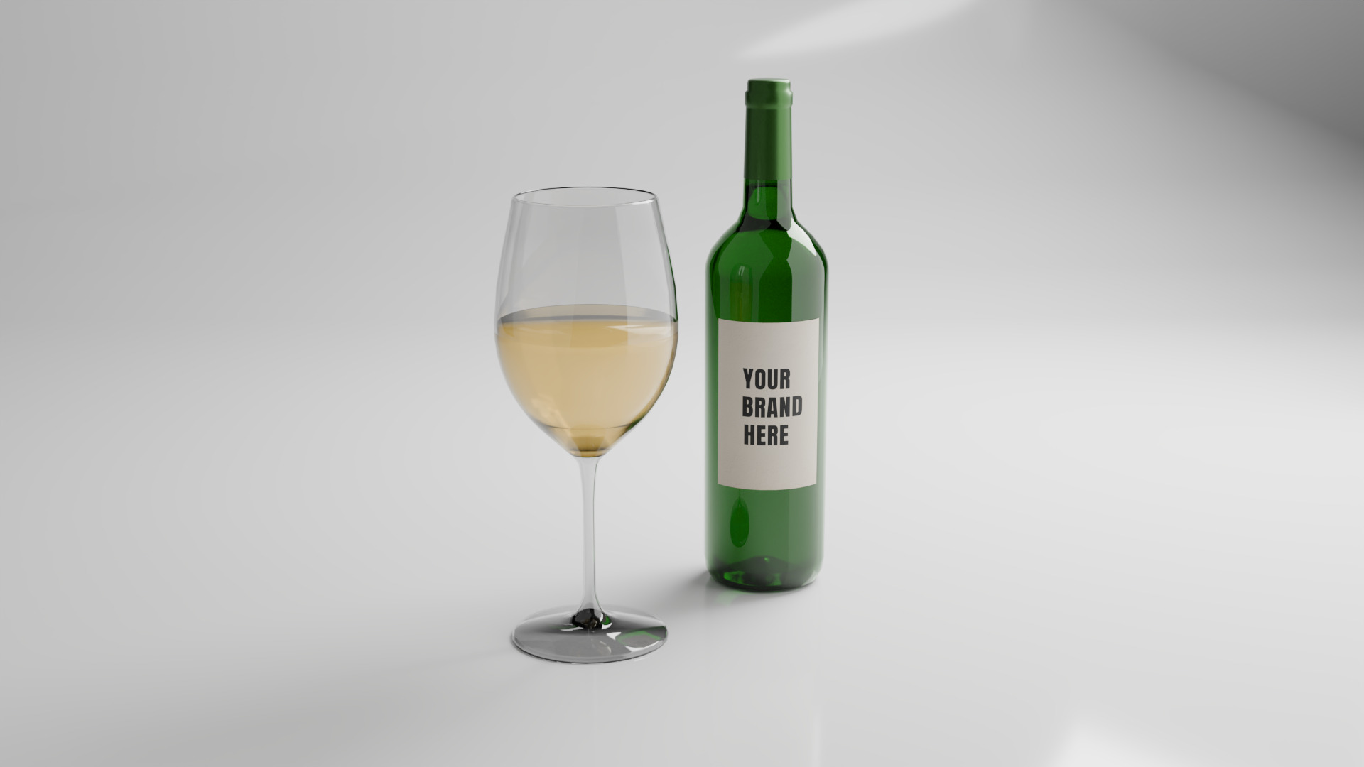 Game Ready Wine Bottles and Glasses  Low-poly 3D model_11