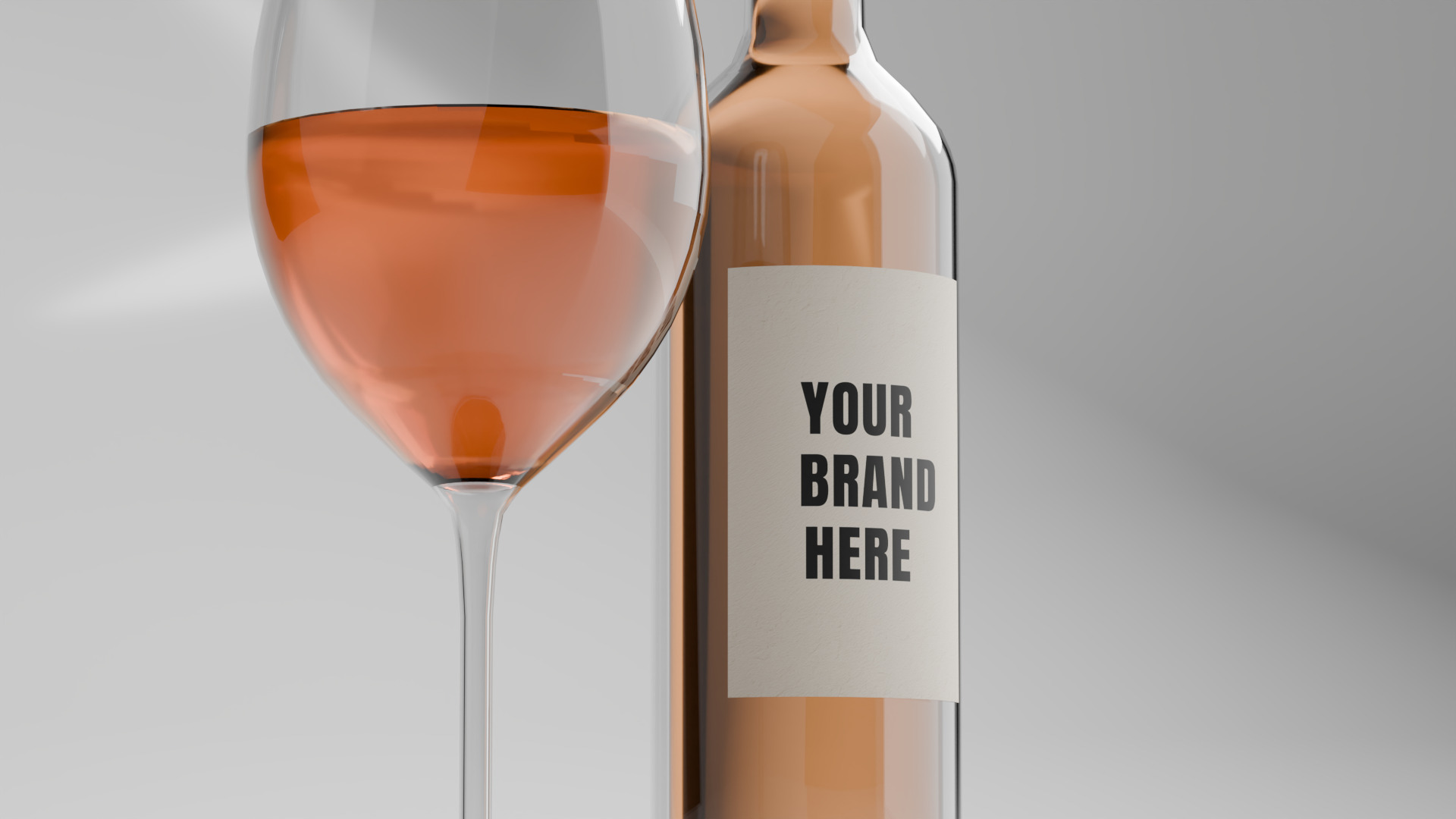 Game Ready Wine Bottles and Glasses  Low-poly 3D model_8