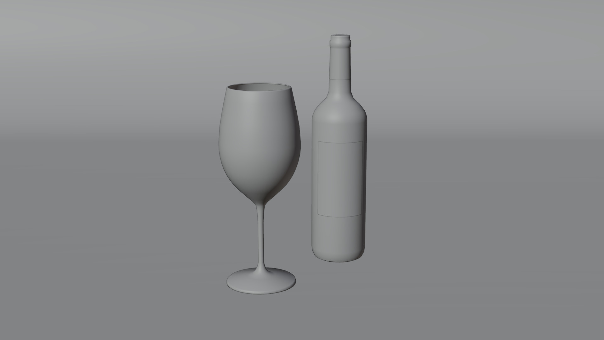 Game Ready Wine Bottles and Glasses  Low-poly 3D model_15