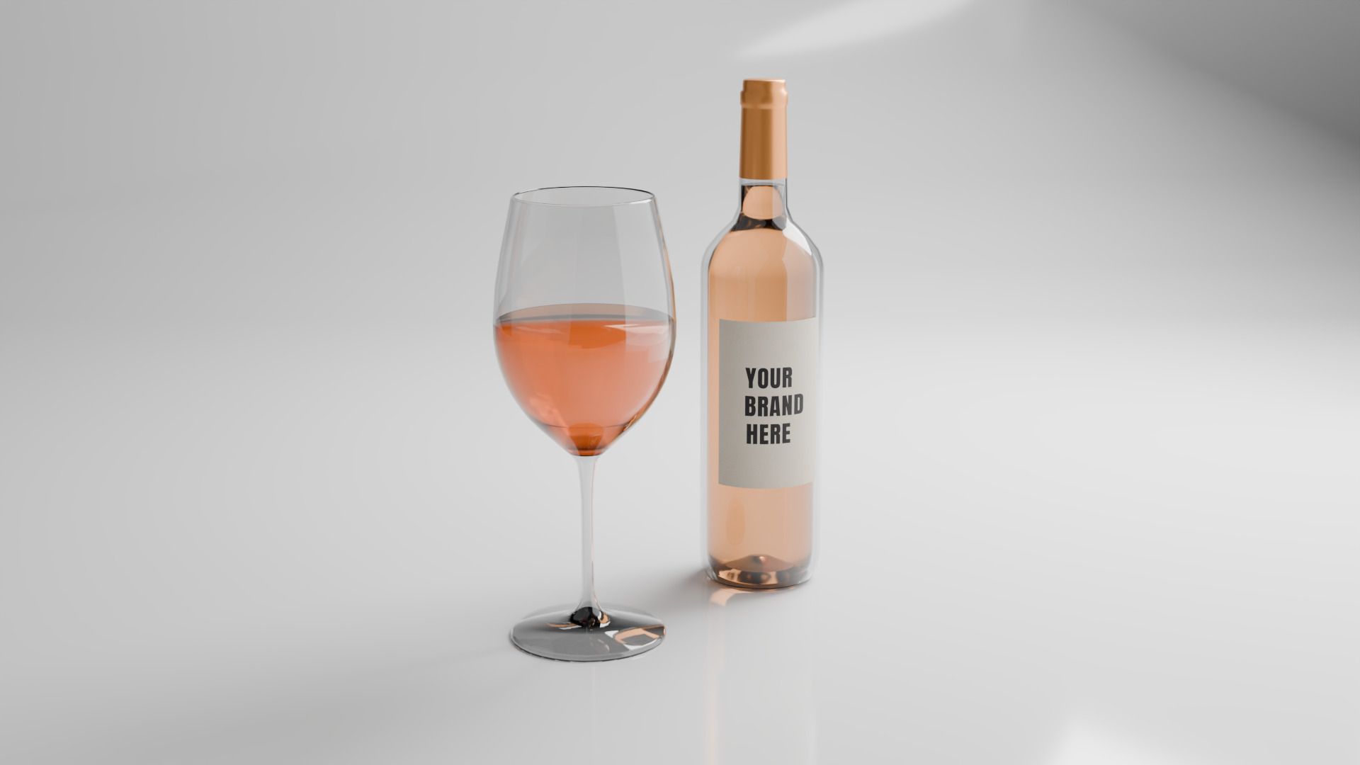 Game Ready Wine Bottles and Glasses  Low-poly 3D model_7