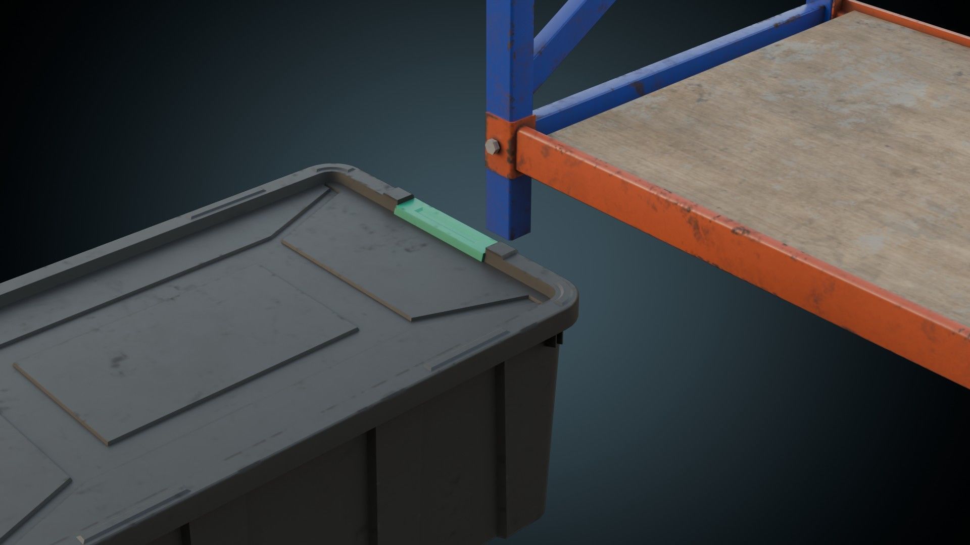 Shelf And Storage Box 1B Low-poly 3D model_8
