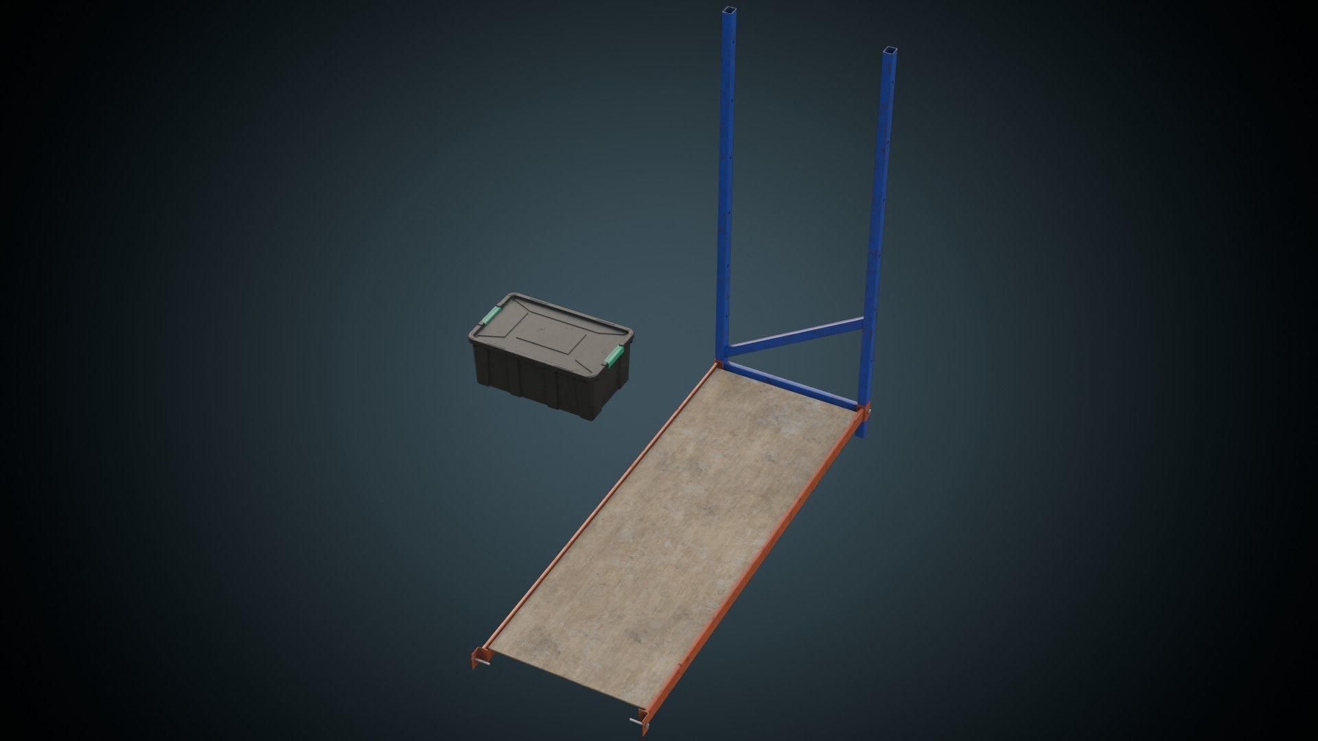 Shelf And Storage Box 1B Low-poly 3D model_5