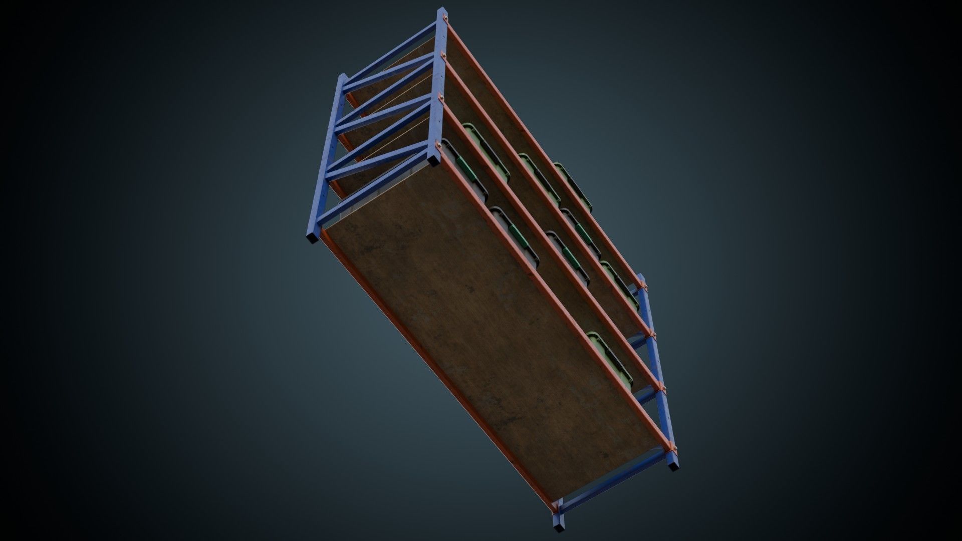 Shelf And Storage Box 1B Low-poly 3D model_2