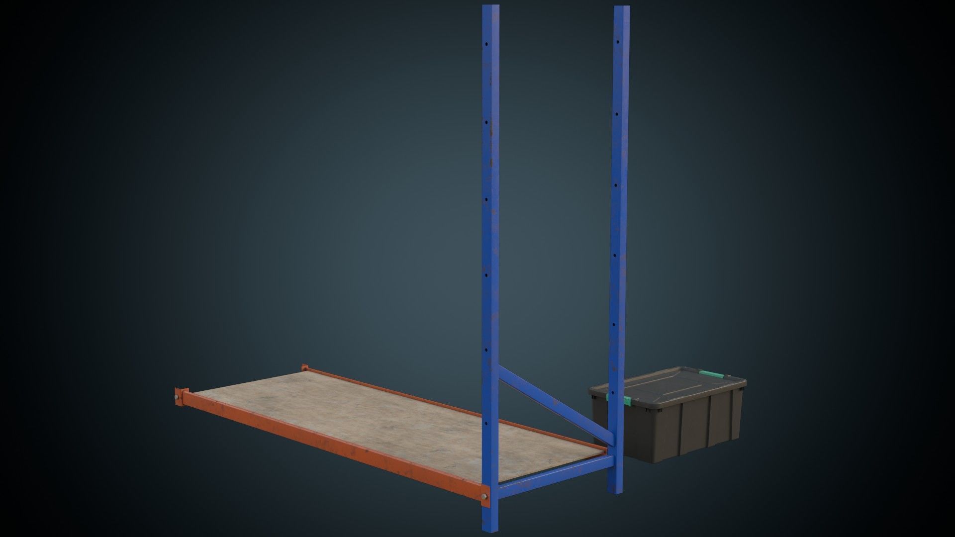 Shelf And Storage Box 1B Low-poly 3D model_4
