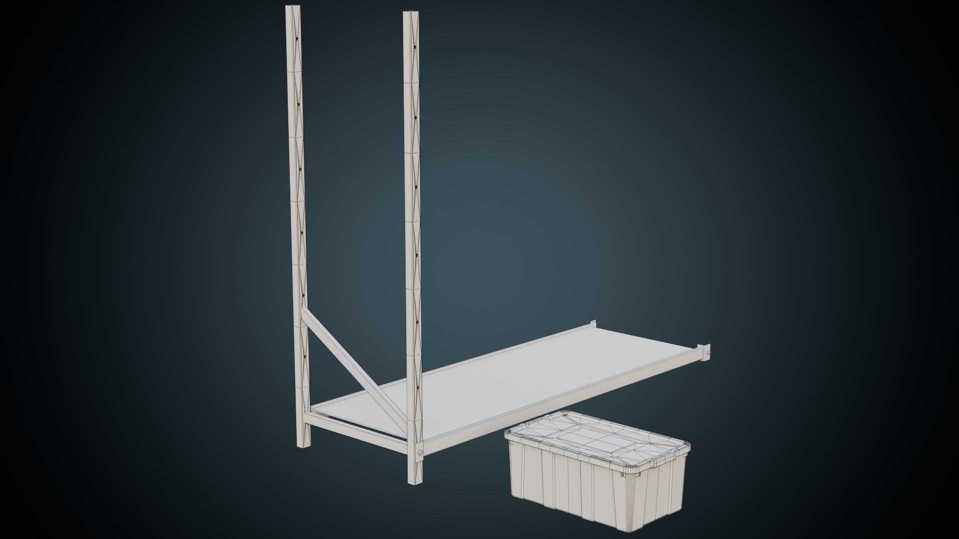Shelf And Storage Box 1B Low-poly 3D model_9