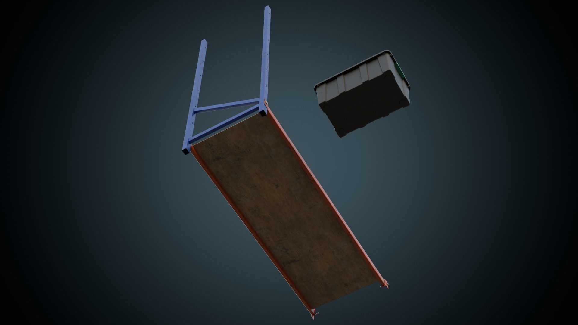 Shelf And Storage Box 1B Low-poly 3D model_7