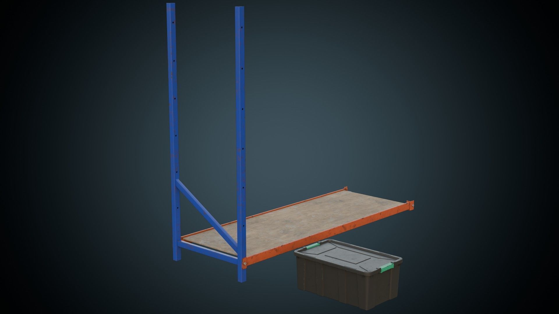 Shelf And Storage Box 1B Low-poly 3D model_3