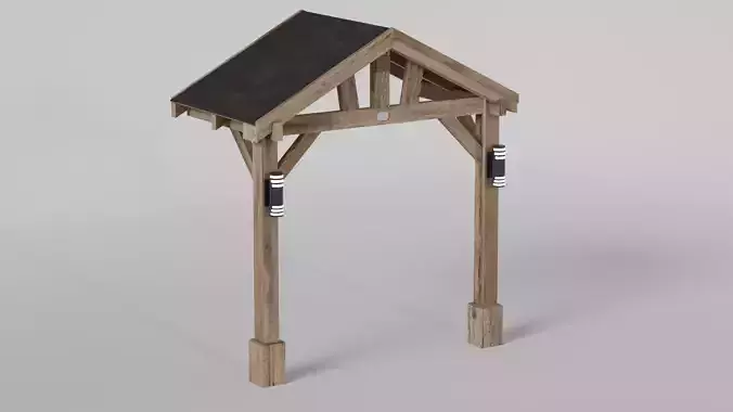 Modern Wooden Front Porch