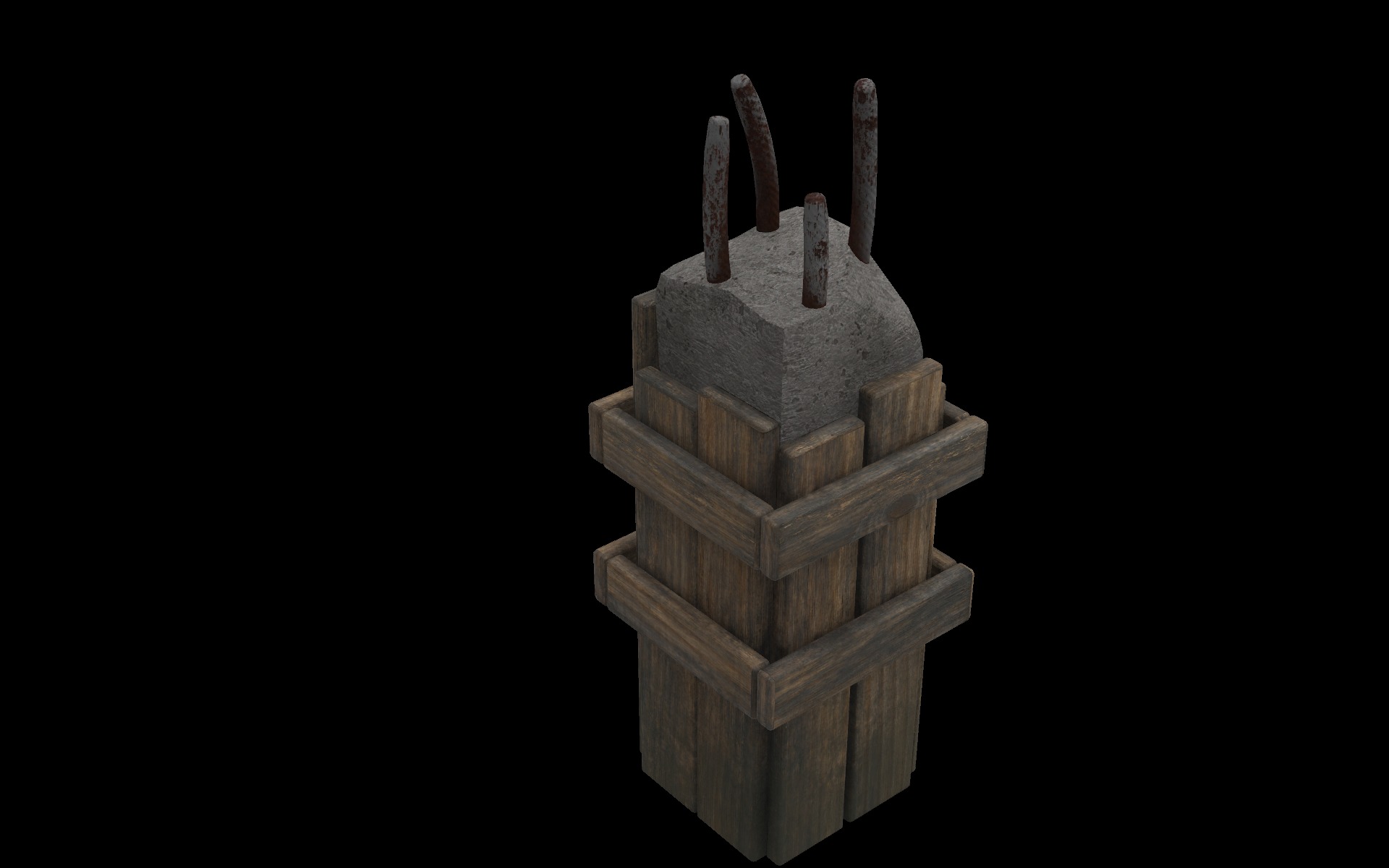 broken concrete pillar 3D model_3