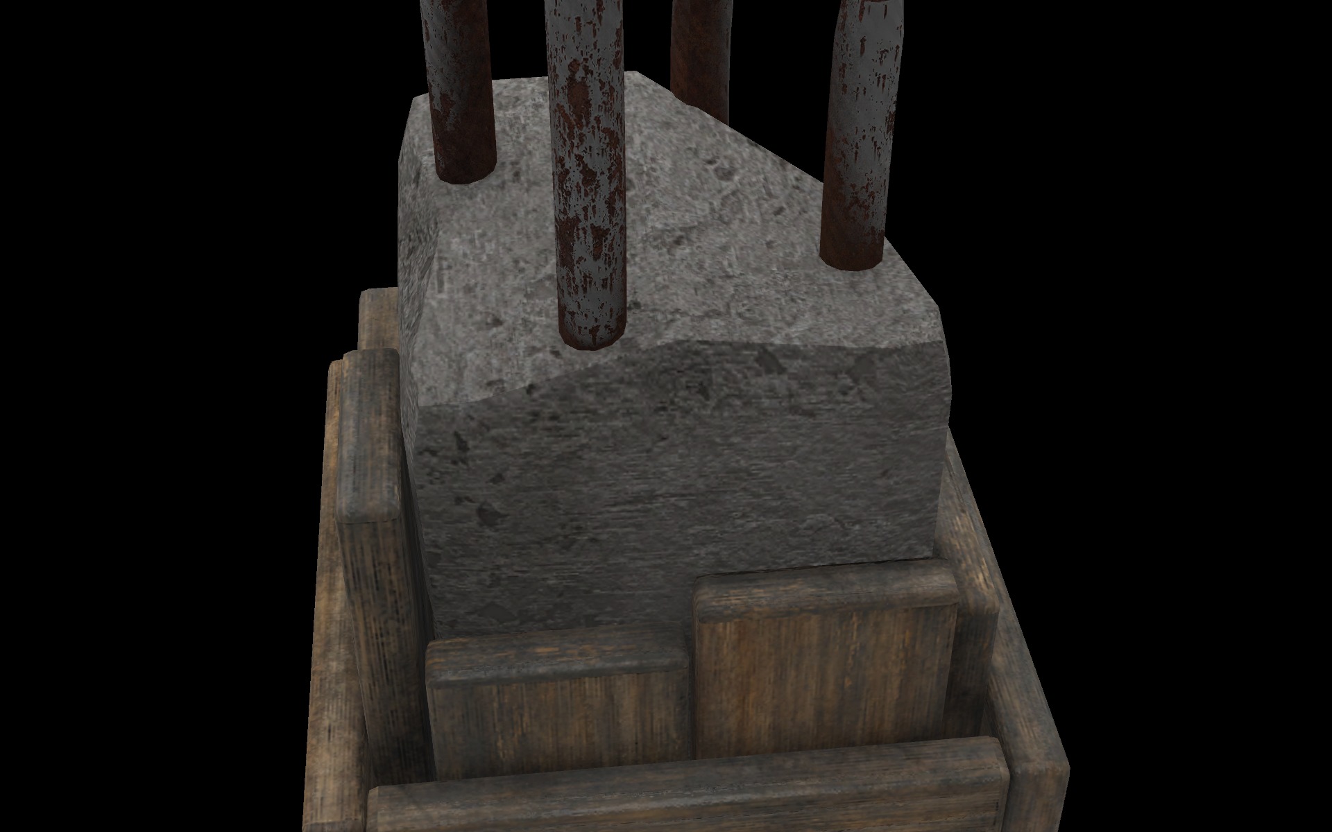 broken concrete pillar 3D model_2