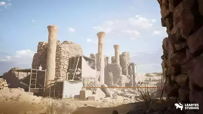 Archaeological Site Environment Low-poly 3D model
