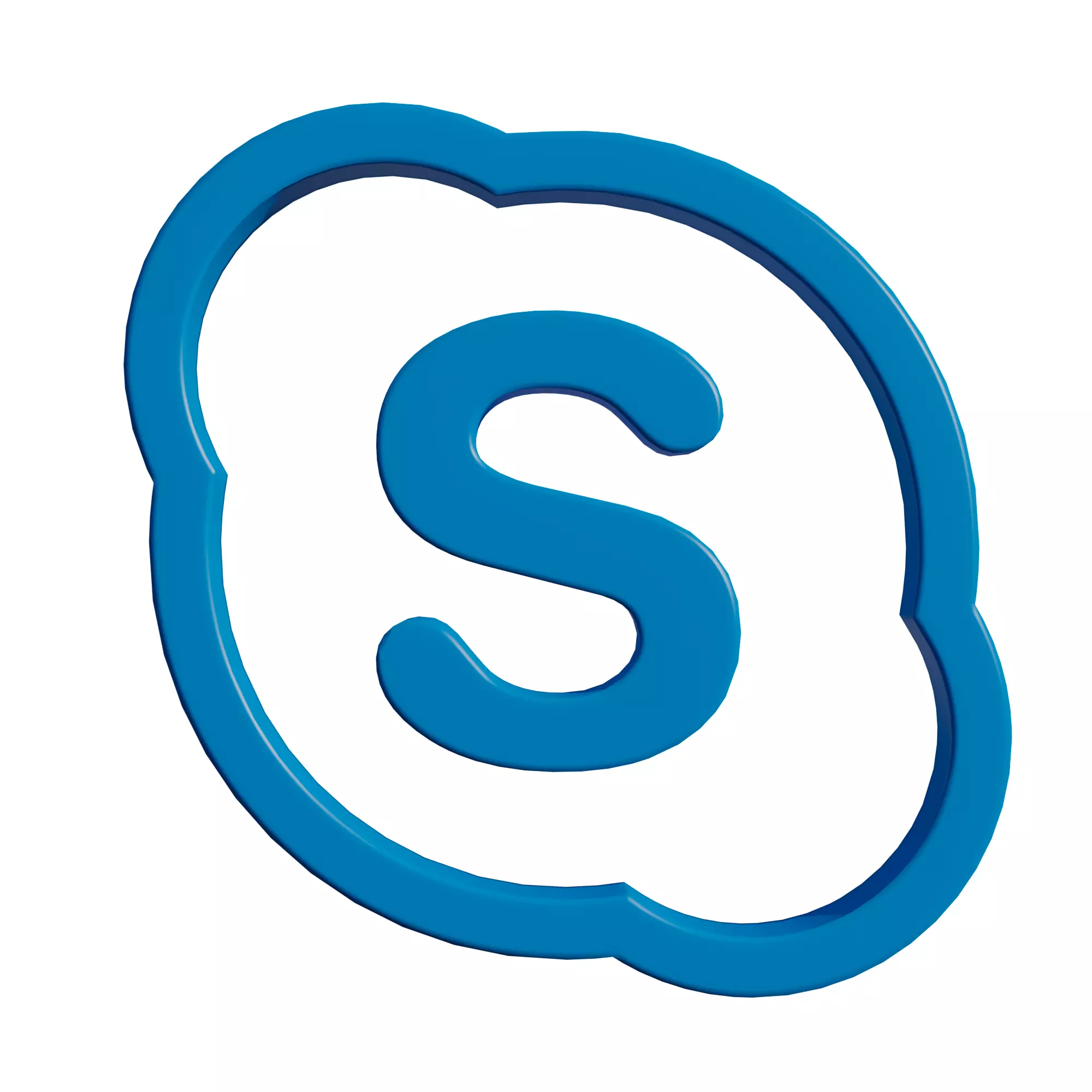 Skype logo Low-poly 3D model
