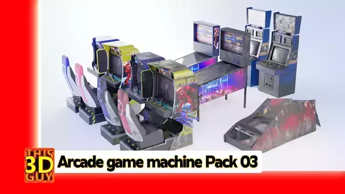 Video Game Machines Pack03 Low-poly 3D model