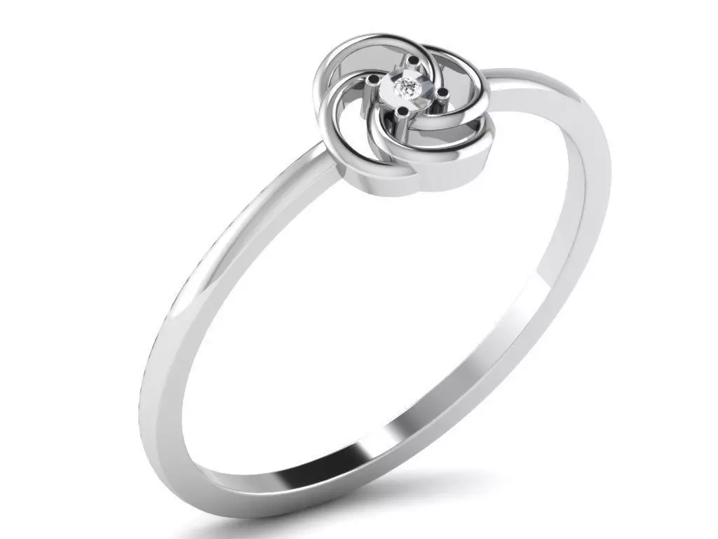 Light Weight White Gold Diamond Ring DR-5958 3D print model