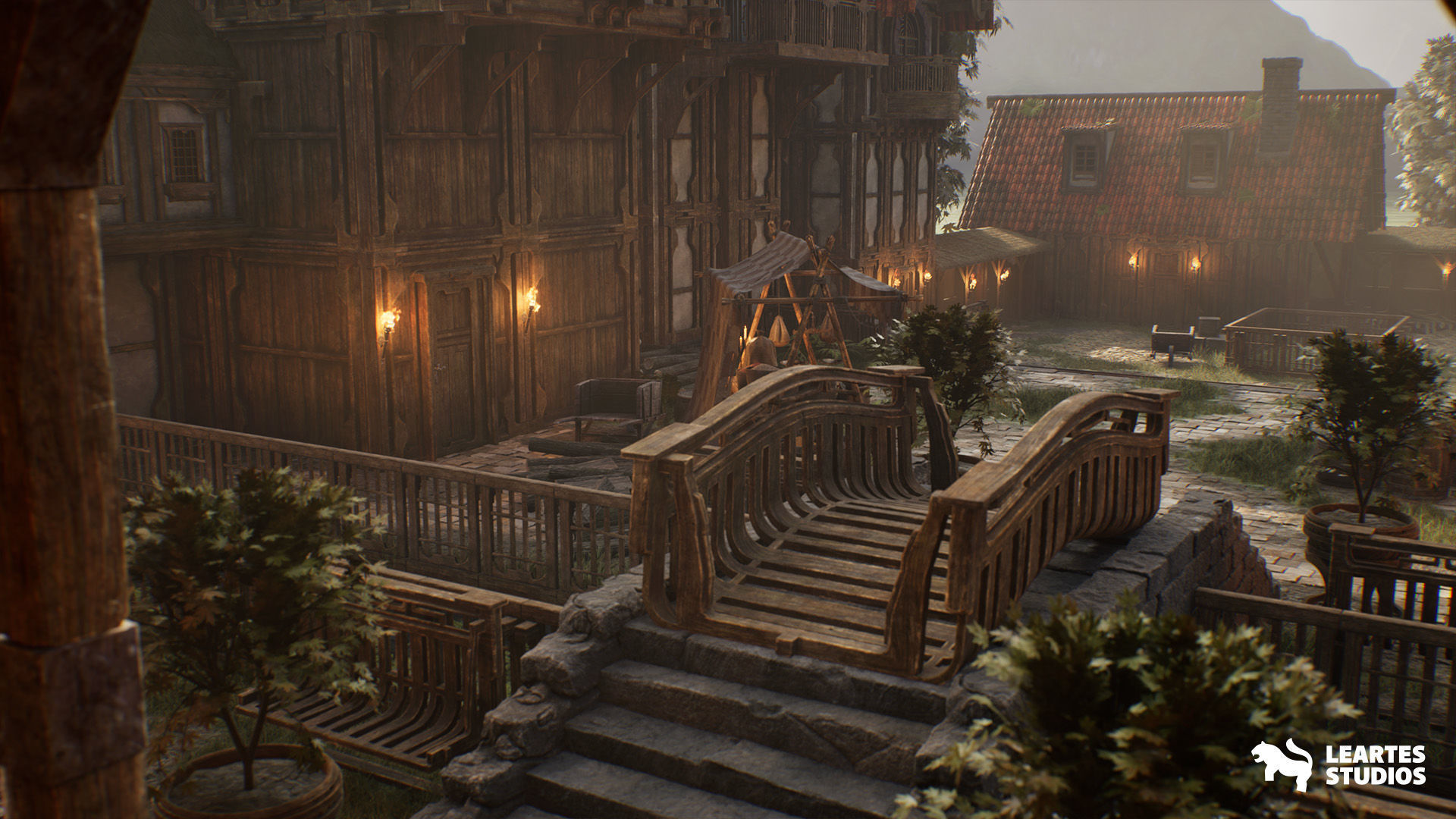 Medieval Market Environment Low-poly 3D model_13