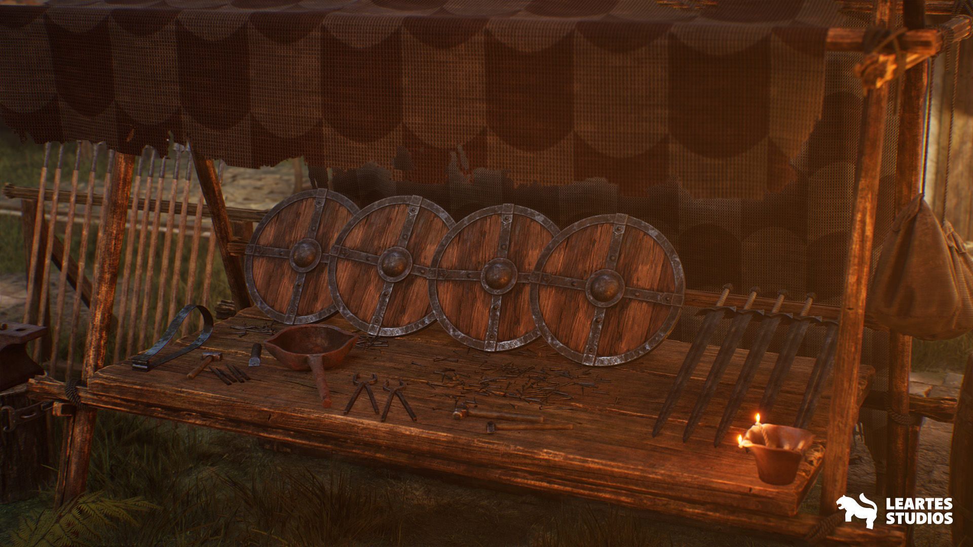 Medieval Market Environment Low-poly 3D model_22