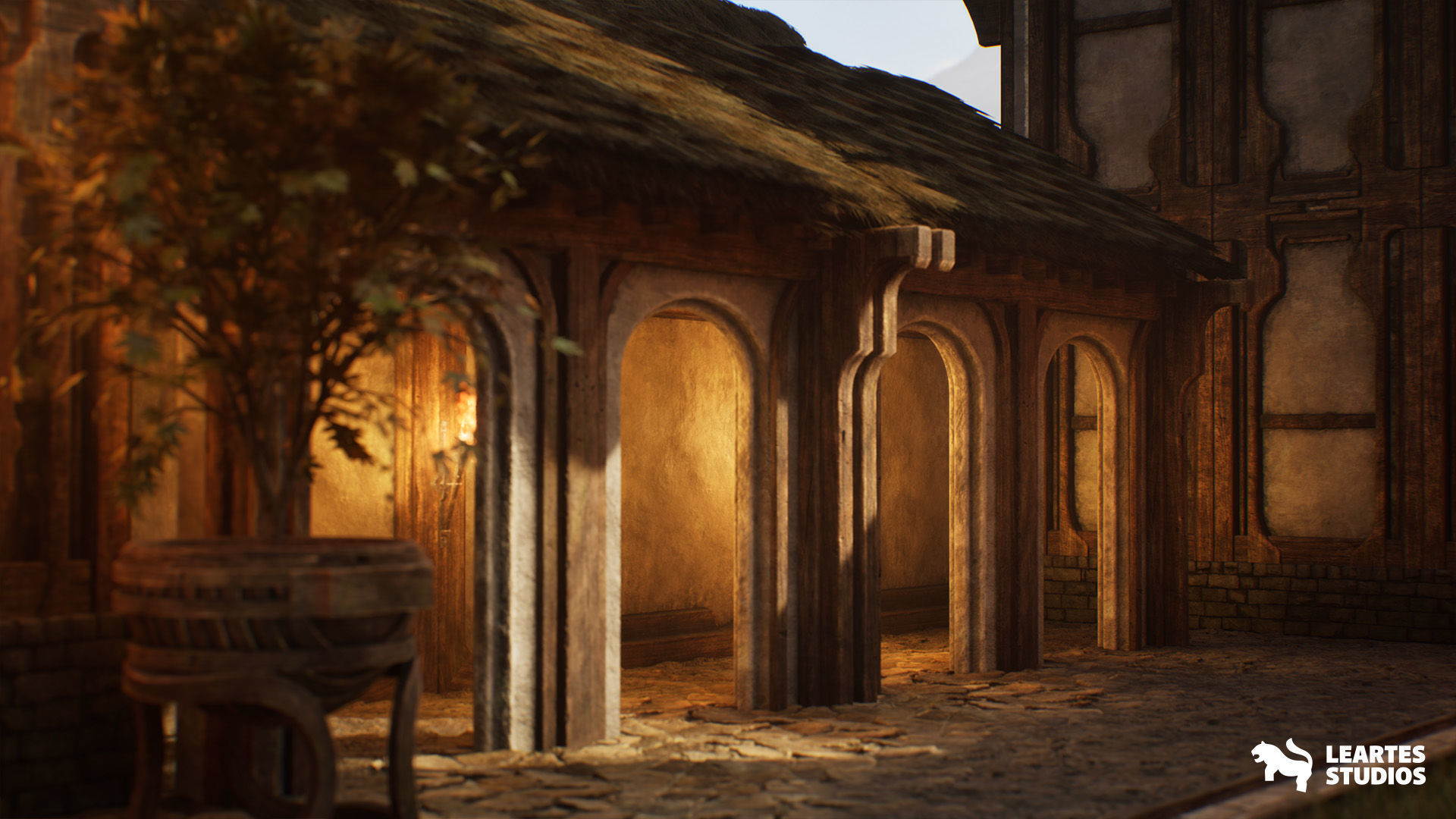 Medieval Market Environment Low-poly 3D model_24