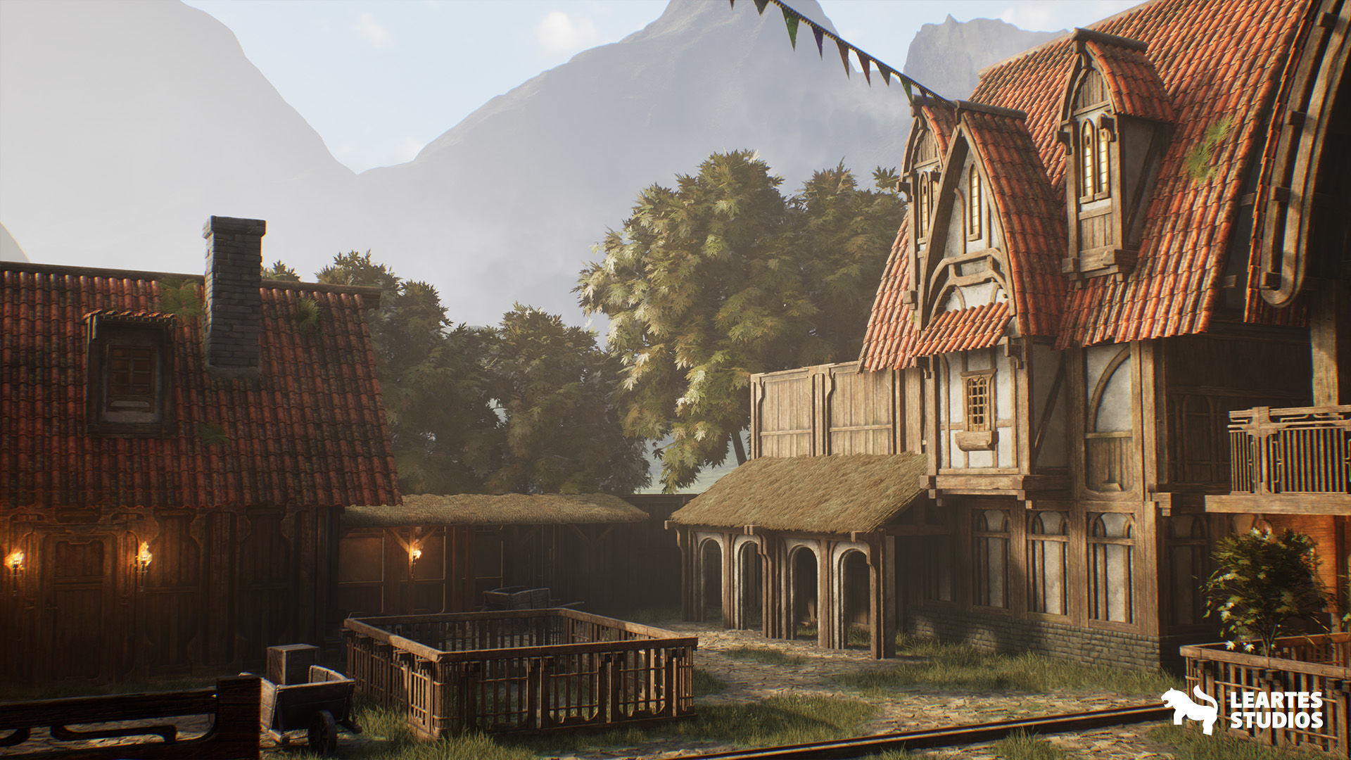 Medieval Market Environment Low-poly 3D model_17