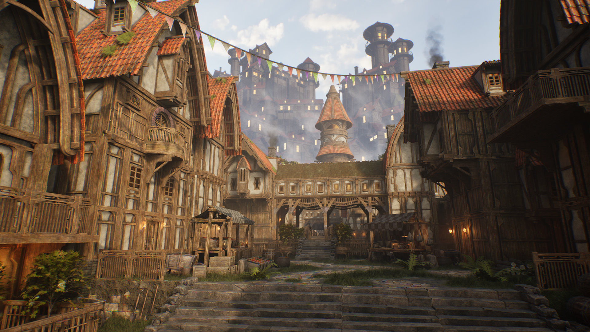 Medieval Market Environment Low-poly 3D model_25