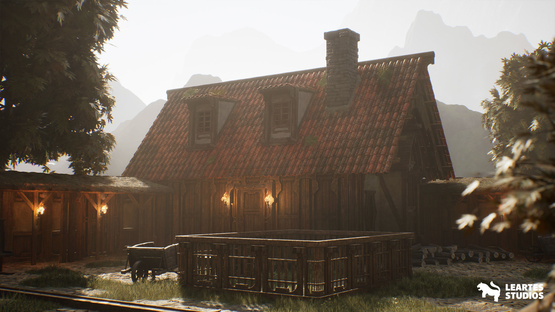 Medieval Market Environment Low-poly 3D model_18