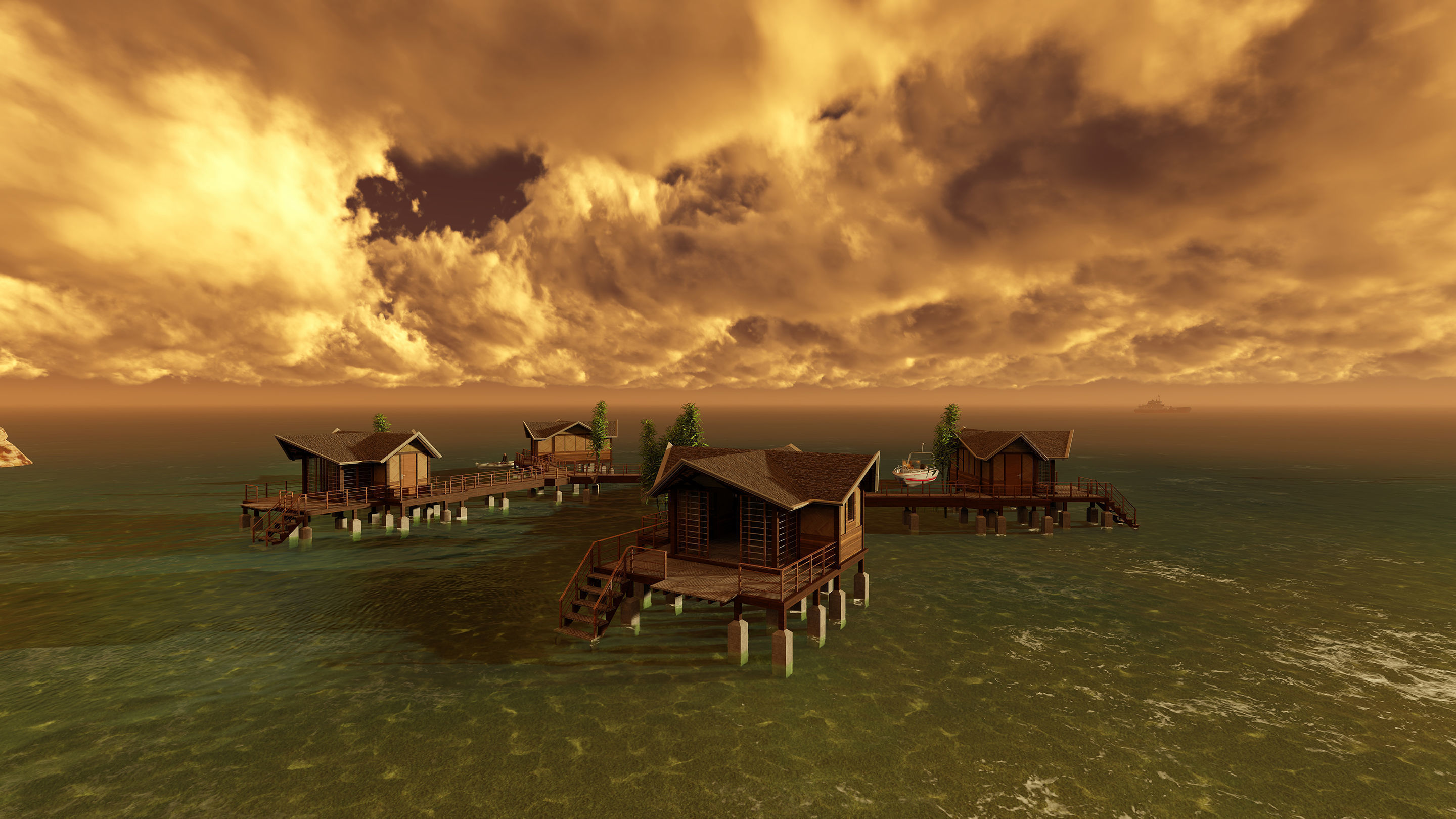 Hotel Beach 3D model_7