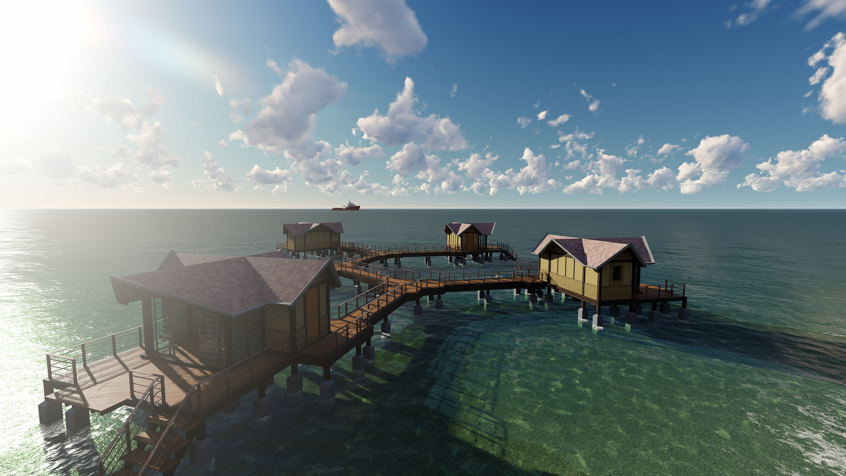 Hotel Beach 3D model_6