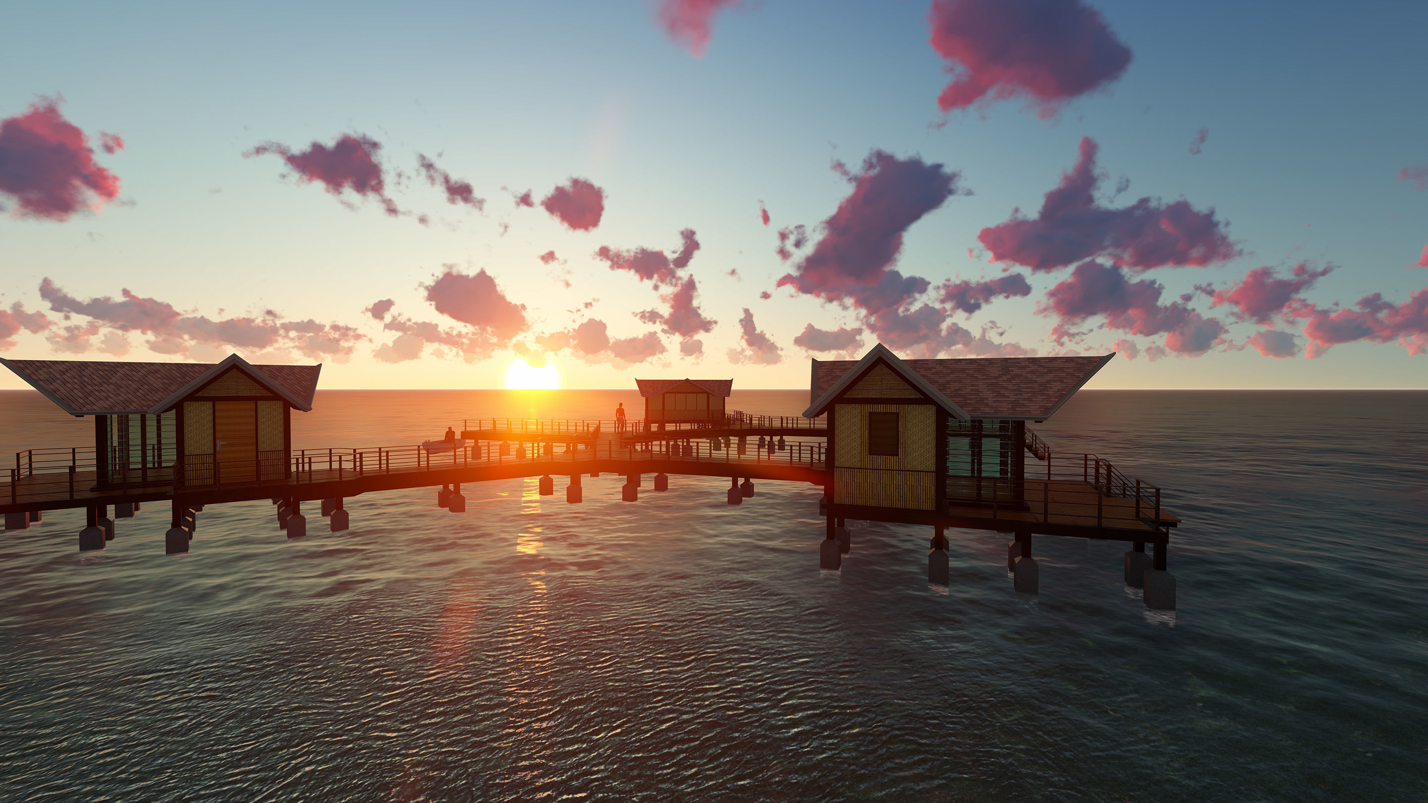 Hotel Beach 3D model_2