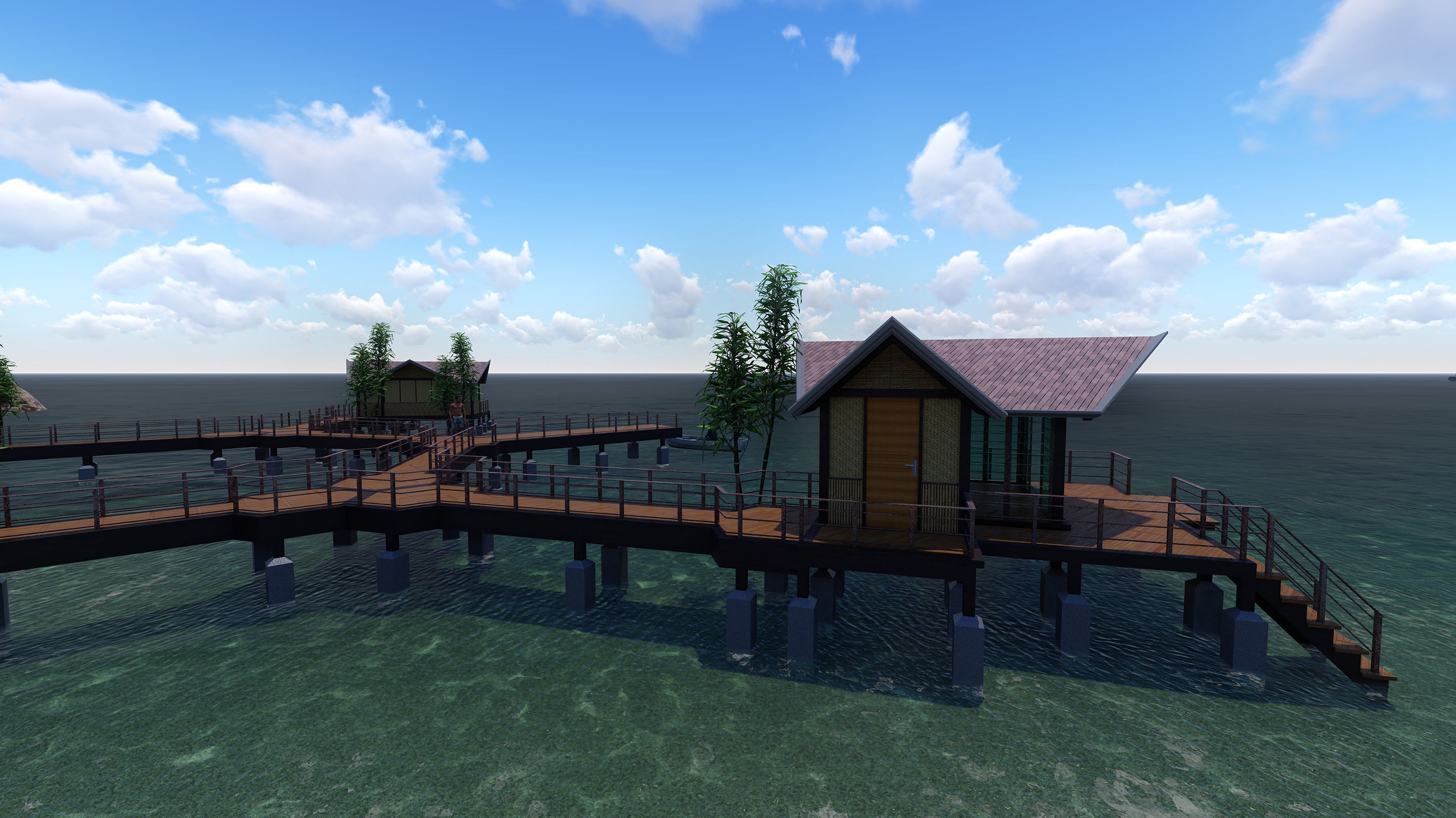 Hotel Beach 3D model_4