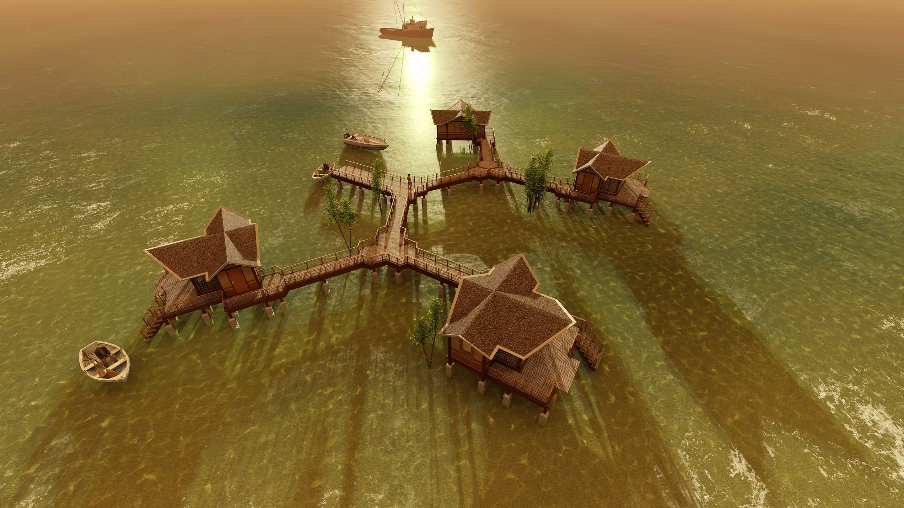 Hotel Beach 3D model_0