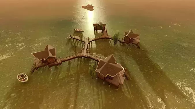 Hotel Beach 3D model