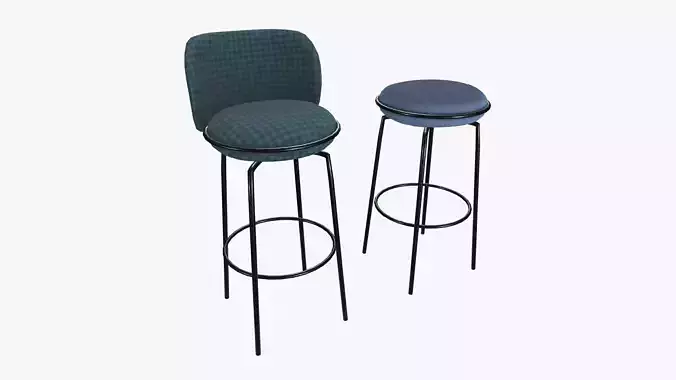 Bar Stool Low-poly 3D model