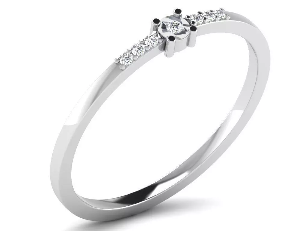 Light Weight White Gold Diamond Ring DR-5972 3D print model_0