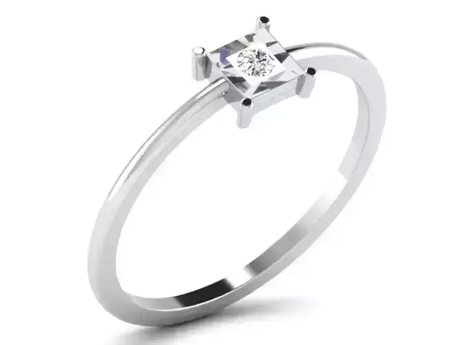 Light Weight White Gold Diamond Ring DR-5981 3D print model