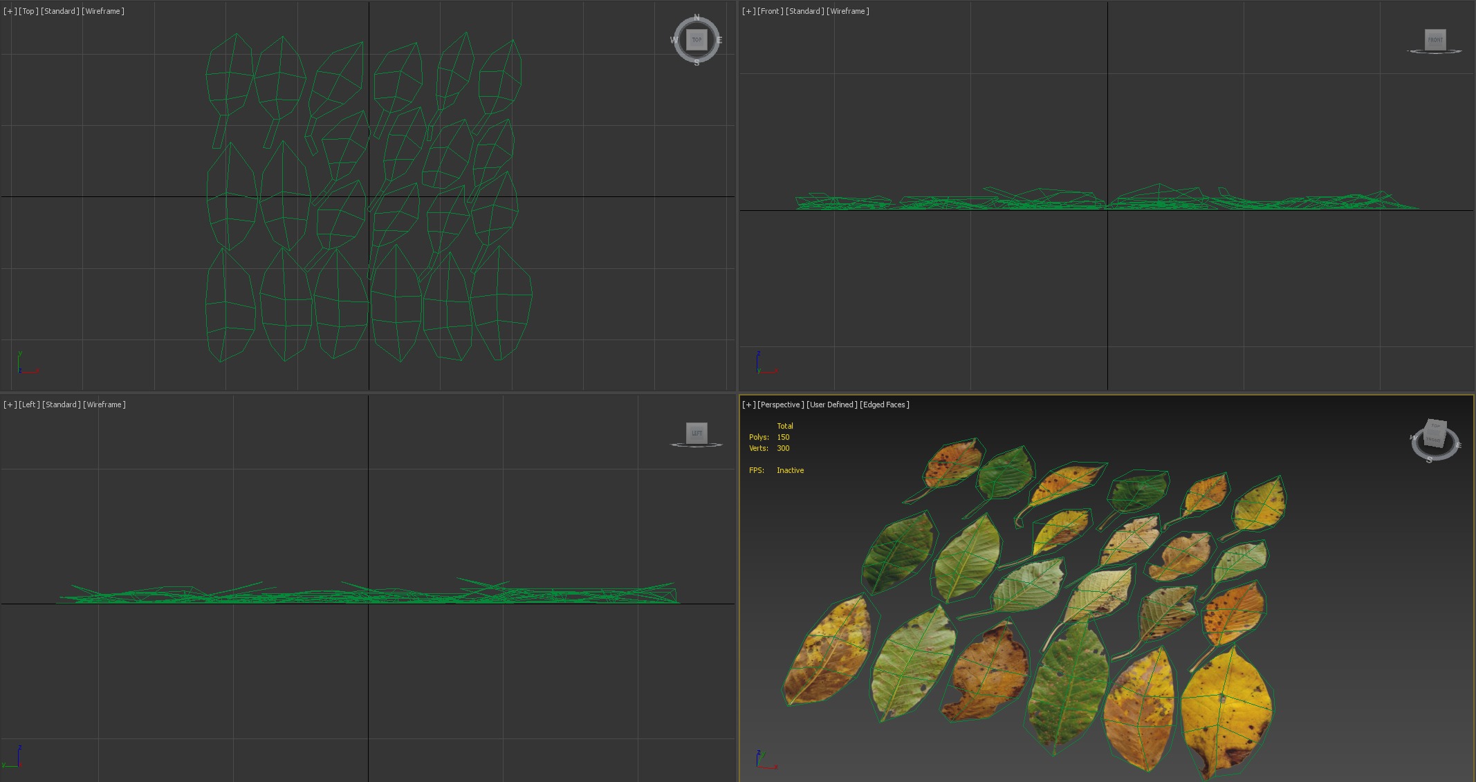 Cherry Leaves Leaf Autumn Fall  Low-poly 3D model_14