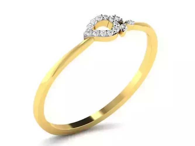 Light Weight Yellow Gold Diamond Ring DR-5994