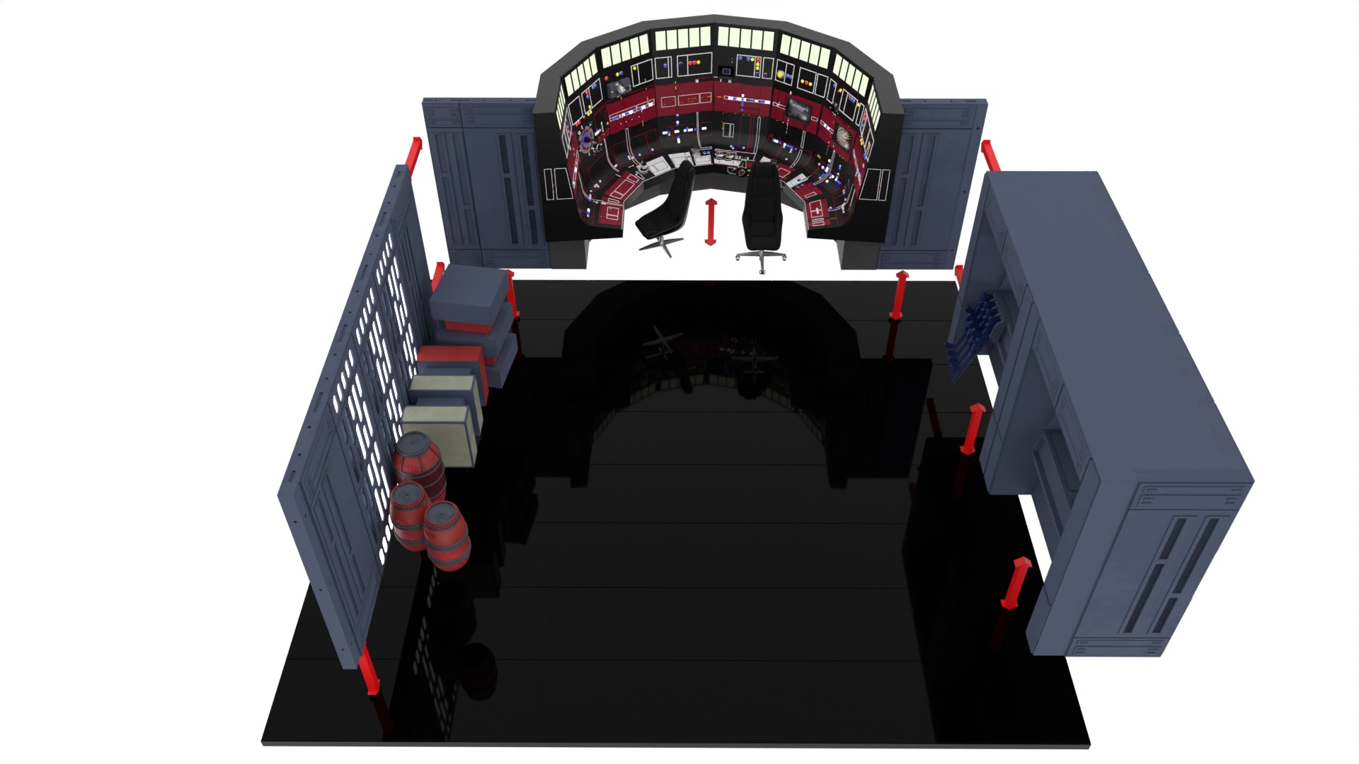 Set 3 - Docking bay Command Office 1-6 scale Hottoys 3D print model_31